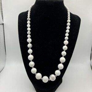 Howlite Gemstone Graduated 20 inch Necklace Handmade Brand New Gift Box included